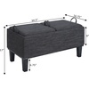 image:imageConvenience Concepts Designs4Comfort Brentwood Storage Ottoman with Reversible Trays Black Faux LeatherBlackDark Charcoal Gray FabricBlack