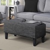 image:imageConvenience Concepts Designs4Comfort Brentwood Storage Ottoman with Reversible Trays Black Faux LeatherBlackDark Charcoal Gray FabricBlack