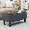 image:imageConvenience Concepts Designs4Comfort Brentwood Storage Ottoman with Reversible Trays Black Faux LeatherBlackLight Charcoal Gray FabricBlack