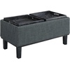 image:imageConvenience Concepts Designs4Comfort Brentwood Storage Ottoman with Reversible Trays Black Faux LeatherBlackLight Charcoal Gray FabricBlack