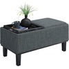 image:imageConvenience Concepts Designs4Comfort Brentwood Storage Ottoman with Reversible Trays Black Faux LeatherBlackLight Charcoal Gray FabricBlack