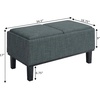 image:imageConvenience Concepts Designs4Comfort Brentwood Storage Ottoman with Reversible Trays Black Faux LeatherBlackLight Charcoal Gray FabricBlack