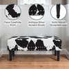 image:imageConvenience Concepts Designs4Comfort Cow Print Bench Ottoman 40  Farmhouse Rustic Wide Upholstered Footstool amp Seat for Living Room Bedroom Hallway amp Entryway Black FabricBlack Cow Print Fabric