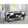 image:imageConvenience Concepts Designs4Comfort Cow Print Bench Ottoman 40  Farmhouse Rustic Wide Upholstered Footstool amp Seat for Living Room Bedroom Hallway amp Entryway Black FabricBlack Cow Print Fabric