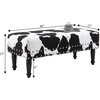 image:imageConvenience Concepts Designs4Comfort Cow Print Bench Ottoman 40  Farmhouse Rustic Wide Upholstered Footstool amp Seat for Living Room Bedroom Hallway amp Entryway Black FabricBlack Cow Print Fabric