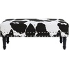 image:imageConvenience Concepts Designs4Comfort Cow Print Bench Ottoman 40  Farmhouse Rustic Wide Upholstered Footstool amp Seat for Living Room Bedroom Hallway amp Entryway Black FabricBlack Cow Print Fabric