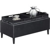 image:imageConvenience Concepts Designs4Comfort Magnolia Storage Ottoman with Reversible Trays Black Faux LeatherBlack Faux Leather