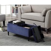image:imageConvenience Concepts Designs4Comfort Magnolia Storage Ottoman with Reversible Trays Black Faux LeatherBlue Fabric