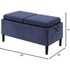image:imageConvenience Concepts Designs4Comfort Magnolia Storage Ottoman with Reversible Trays Black Faux LeatherBlue Fabric