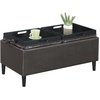 image:imageConvenience Concepts Designs4Comfort Magnolia Storage Ottoman with Reversible Trays Black Faux LeatherEspresso Faux Leather
