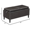 image:imageConvenience Concepts Designs4Comfort Magnolia Storage Ottoman with Reversible Trays Black Faux LeatherEspresso Faux Leather