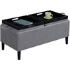 image:imageConvenience Concepts Designs4Comfort Magnolia Storage Ottoman with Reversible Trays Black Faux LeatherSoft Gray Fabric