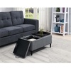 image:imageConvenience Concepts Designs4Comfort Magnolia Storage Ottoman with Reversible Trays Black Faux LeatherSoft Gray Fabric