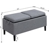 image:imageConvenience Concepts Designs4Comfort Magnolia Storage Ottoman with Reversible Trays Black Faux LeatherSoft Gray Fabric