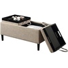 image:imageConvenience Concepts Designs4Comfort Magnolia Storage Ottoman with Reversible Trays Black Faux LeatherTan Fabric