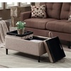 image:imageConvenience Concepts Designs4Comfort Magnolia Storage Ottoman with Reversible Trays Black Faux LeatherTan Fabric