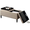 image:imageConvenience Concepts Designs4Comfort Magnolia Storage Ottoman with Reversible Trays Black Faux LeatherTan Fabric