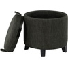 image:imageConvenience Concepts Designs4Comfort Oscar Accent Storage Ottoman 19  Round Modern Upholstered Foot Stool and Small Tray Table for Living Room Storage Ottoman Seat Tan FabricGrey
