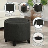 image:imageConvenience Concepts Designs4Comfort Oscar Accent Storage Ottoman 19  Round Modern Upholstered Foot Stool and Small Tray Table for Living Room Storage Ottoman Seat Tan FabricGrey