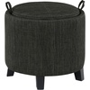 image:imageConvenience Concepts Designs4Comfort Oscar Accent Storage Ottoman 19  Round Modern Upholstered Foot Stool and Small Tray Table for Living Room Storage Ottoman Seat Tan FabricGrey