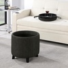 image:imageConvenience Concepts Designs4Comfort Oscar Accent Storage Ottoman 19  Round Modern Upholstered Foot Stool and Small Tray Table for Living Room Storage Ottoman Seat Tan FabricGrey