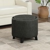 image:imageConvenience Concepts Designs4Comfort Oscar Accent Storage Ottoman 19  Round Modern Upholstered Foot Stool and Small Tray Table for Living Room Storage Ottoman Seat Tan FabricGrey
