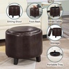 image:imageConvenience Concepts Designs4Comfort Oscar Accent Storage Ottoman 19  Round Modern Upholstered Foot Stool and Small Tray Table for Living Room Storage Ottoman Seat Tan FabricEspresso