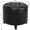 image:imageConvenience Concepts Designs4Comfort Storage Ottoman Dark Blue FabricBlack Faux Leather