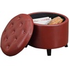 image:imageConvenience Concepts Designs4Comfort Storage Ottoman Dark Blue FabricBurgundy Faux Leather