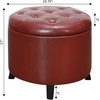 image:imageConvenience Concepts Designs4Comfort Storage Ottoman Dark Blue FabricBurgundy Faux Leather
