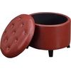 image:imageConvenience Concepts Designs4Comfort Storage Ottoman Dark Blue FabricBurgundy Faux Leather
