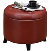image:imageConvenience Concepts Designs4Comfort Storage Ottoman Dark Blue FabricBurgundy Faux Leather