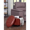 image:imageConvenience Concepts Designs4Comfort Storage Ottoman Dark Blue FabricBurgundy Faux Leather