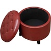 image:imageConvenience Concepts Designs4Comfort Storage Ottoman Dark Blue FabricBurgundy Faux Leather