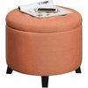 image:imageConvenience Concepts Designs4Comfort Storage Ottoman Dark Blue FabricCoral Fabric