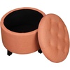 image:imageConvenience Concepts Designs4Comfort Storage Ottoman Dark Blue FabricCoral Fabric