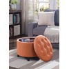 image:imageConvenience Concepts Designs4Comfort Storage Ottoman Dark Blue FabricCoral Fabric