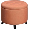 image:imageConvenience Concepts Designs4Comfort Storage Ottoman Dark Blue FabricCoral Fabric