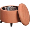 image:imageConvenience Concepts Designs4Comfort Storage Ottoman Dark Blue FabricCoral Fabric