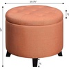 image:imageConvenience Concepts Designs4Comfort Storage Ottoman Dark Blue FabricCoral Fabric