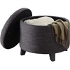 image:imageConvenience Concepts Designs4Comfort Storage Ottoman Dark Blue FabricDark Charcoal Gray Fabric