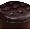 image:imageConvenience Concepts Designs4Comfort Storage Ottoman Dark Blue FabricEspresso Faux Leather