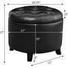 image:imageConvenience Concepts Designs4Comfort Storage Ottoman Dark Blue FabricEspresso Faux Leather