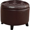 image:imageConvenience Concepts Designs4Comfort Storage Ottoman Dark Blue FabricEspresso Faux Leather