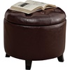 image:imageConvenience Concepts Designs4Comfort Storage Ottoman Dark Blue FabricEspresso Faux Leather