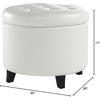 image:imageConvenience Concepts Designs4Comfort Storage Ottoman Dark Blue FabricIvory Faux Leather