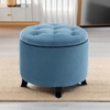 image:imageConvenience Concepts Designs4Comfort Storage Ottoman Dark Blue FabricLight Blue Corduroy
