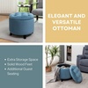image:imageConvenience Concepts Designs4Comfort Storage Ottoman Dark Blue FabricLight Blue Corduroy