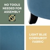 image:imageConvenience Concepts Designs4Comfort Storage Ottoman Dark Blue FabricLight Blue Corduroy