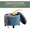 image:imageConvenience Concepts Designs4Comfort Storage Ottoman Dark Blue FabricLight Blue Corduroy